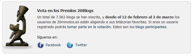 Premios 20blogs La Blogoteca